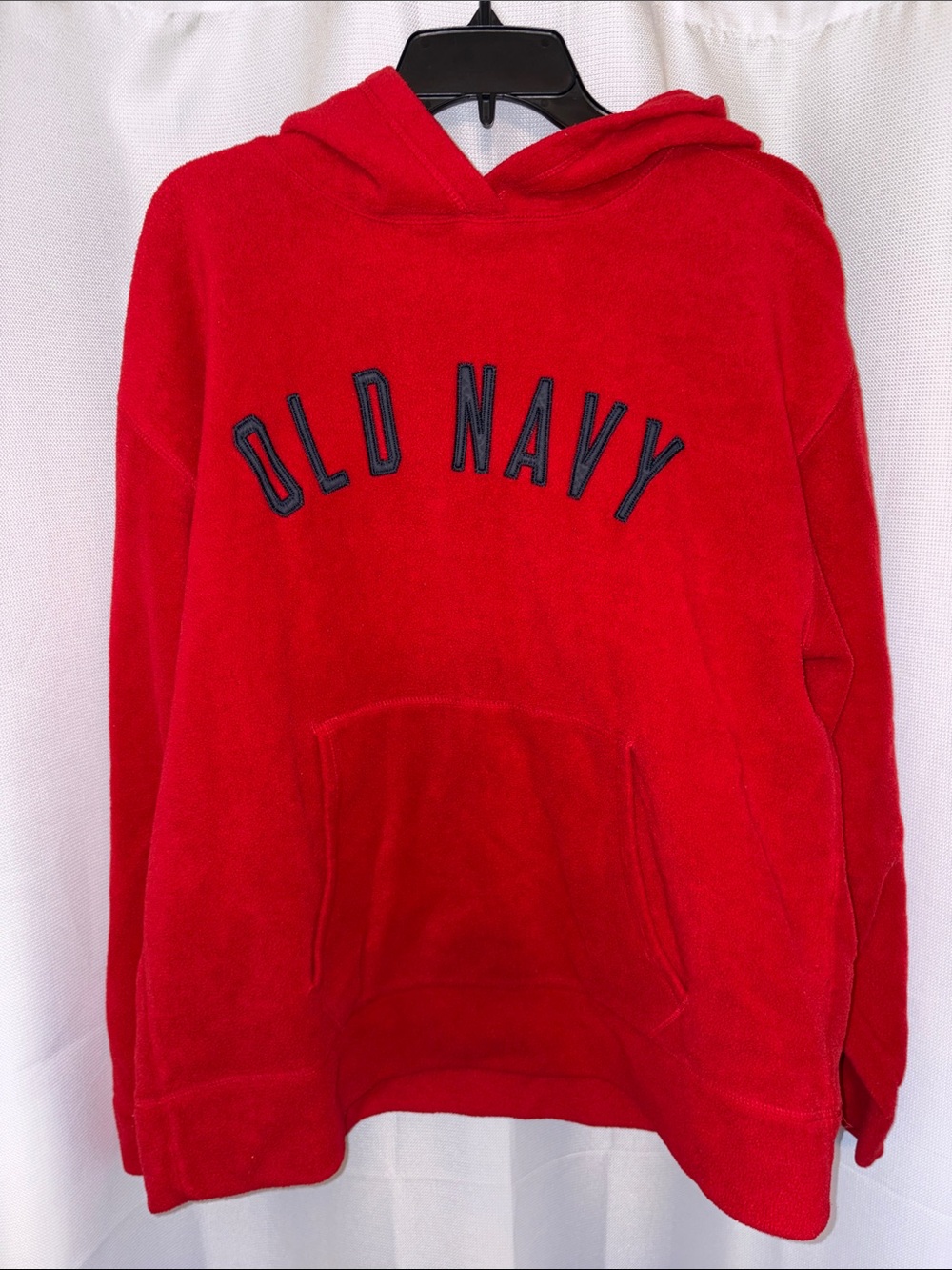 Old Navy Red Fleece Hoodie with Navy Logo